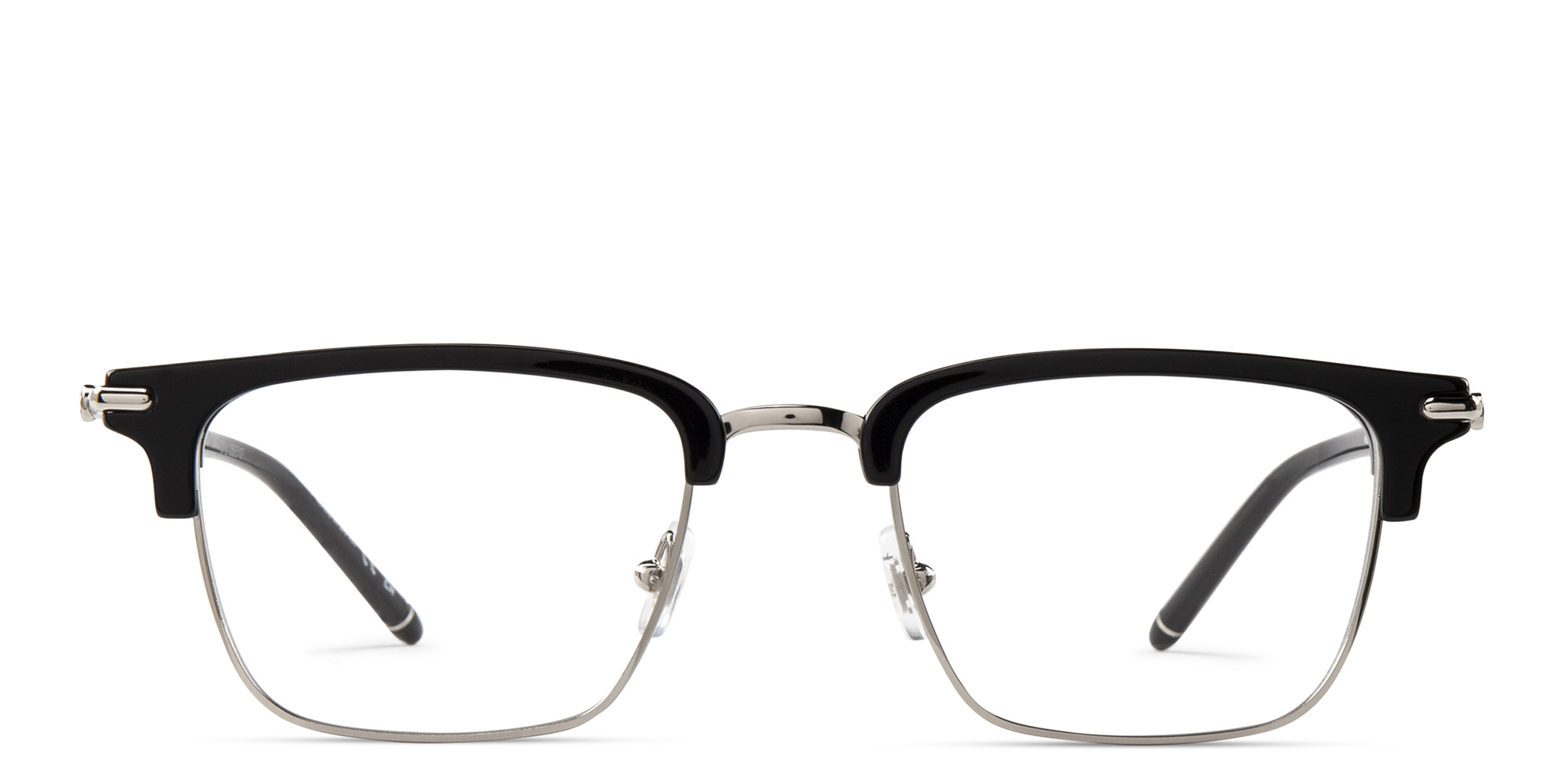 Shop MONTBLANC Snowcap Square Eyeglasses in Black online.