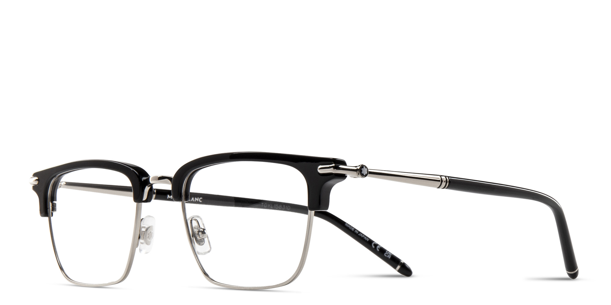 Shop MONTBLANC Snowcap Square Eyeglasses in Black online.