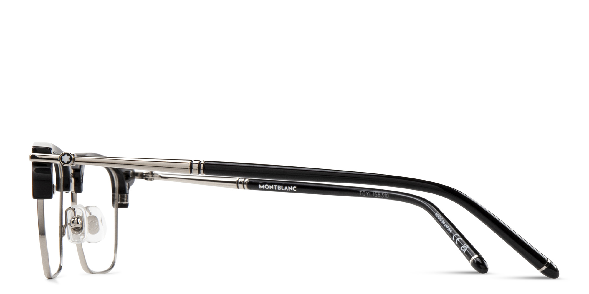 Shop MONTBLANC Snowcap Square Eyeglasses in Black online.
