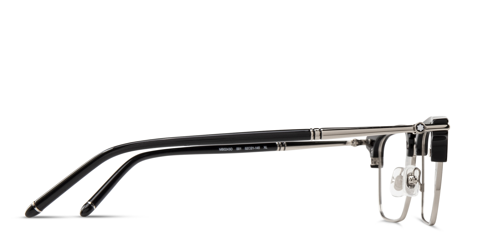 Shop MONTBLANC Snowcap Square Eyeglasses in Black online.