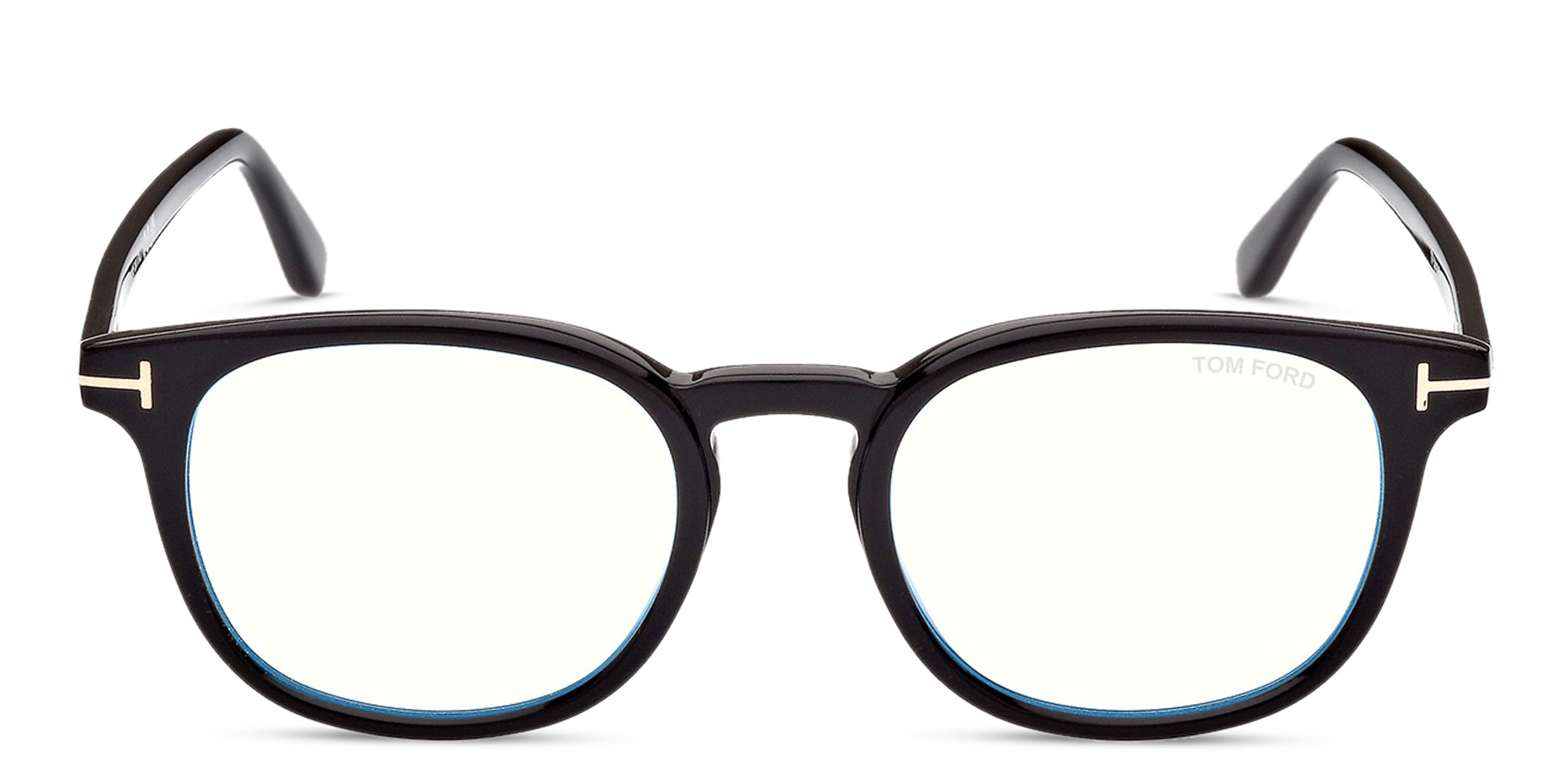 Shop TOM FORD Round Eyeglasses in Black online.