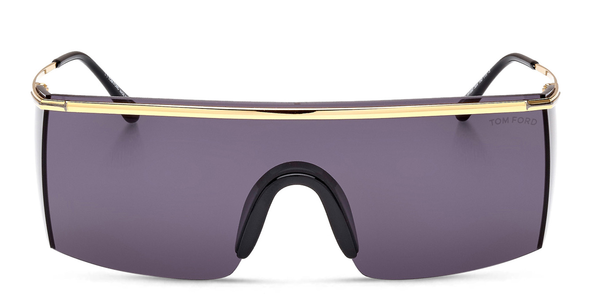 Shop TOM FORD Rimless Wide Square Sunglasses in Shiny Rose Gold online.