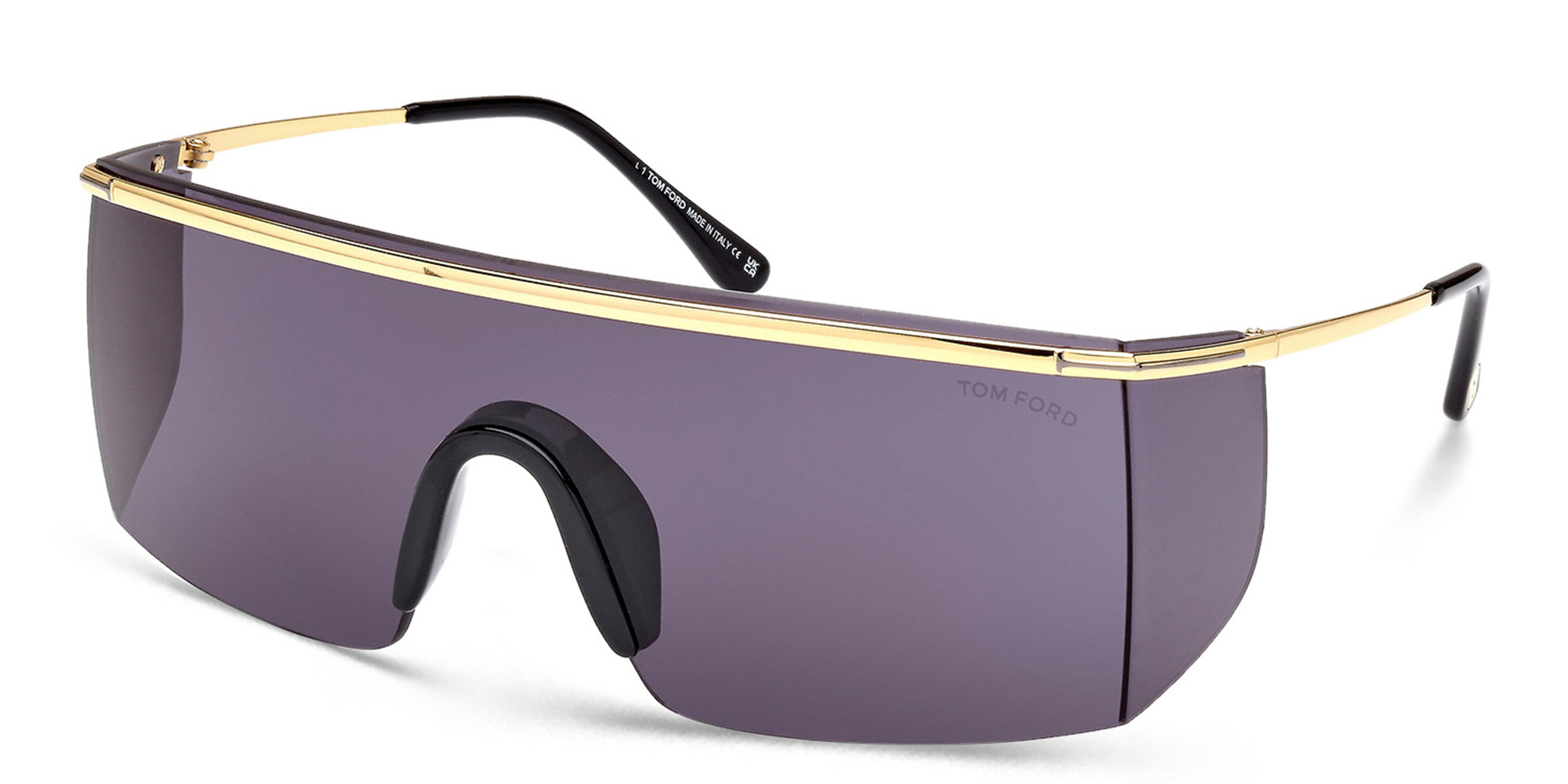 Shop TOM FORD Rimless Wide Square Sunglasses in Shiny Rose Gold online.