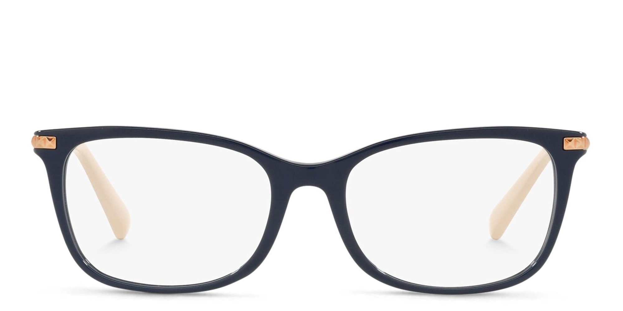 VALENTINO Stud Rectangle Eyeglasses in Blue – Product Photo 1
