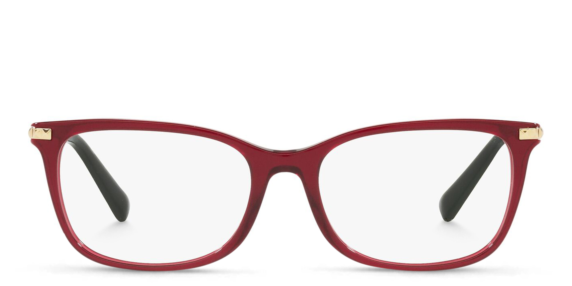 VALENTINO Stud Rectangle Eyeglasses in Red – Product Photo 1
