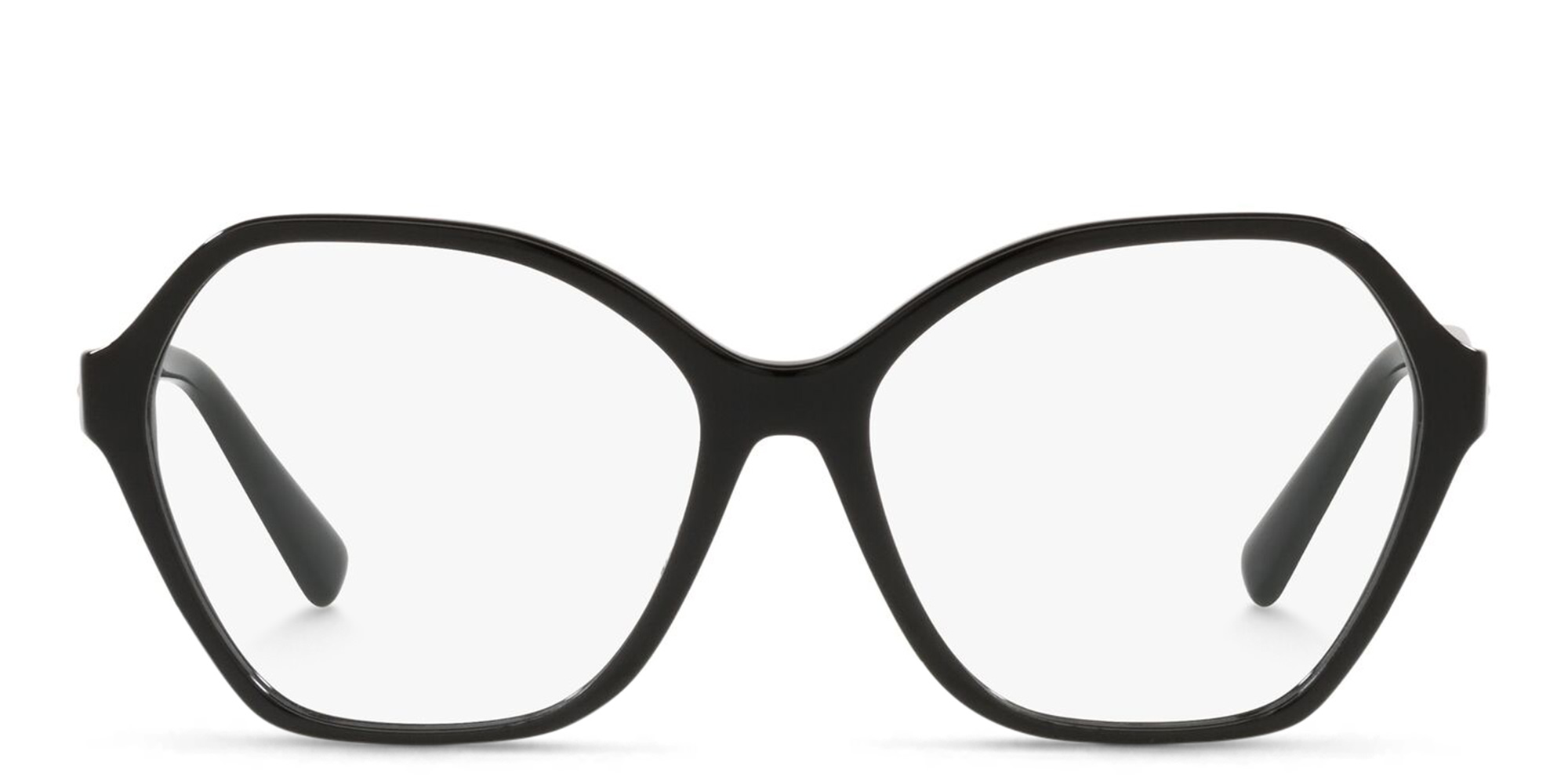 VALENTINO Studs Wide Irregular Eyeglasses in Black – Product Photo 1