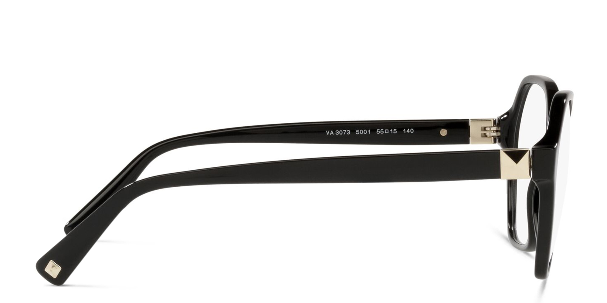 VALENTINO Studs Wide Irregular Eyeglasses in Black – Product Photo 3