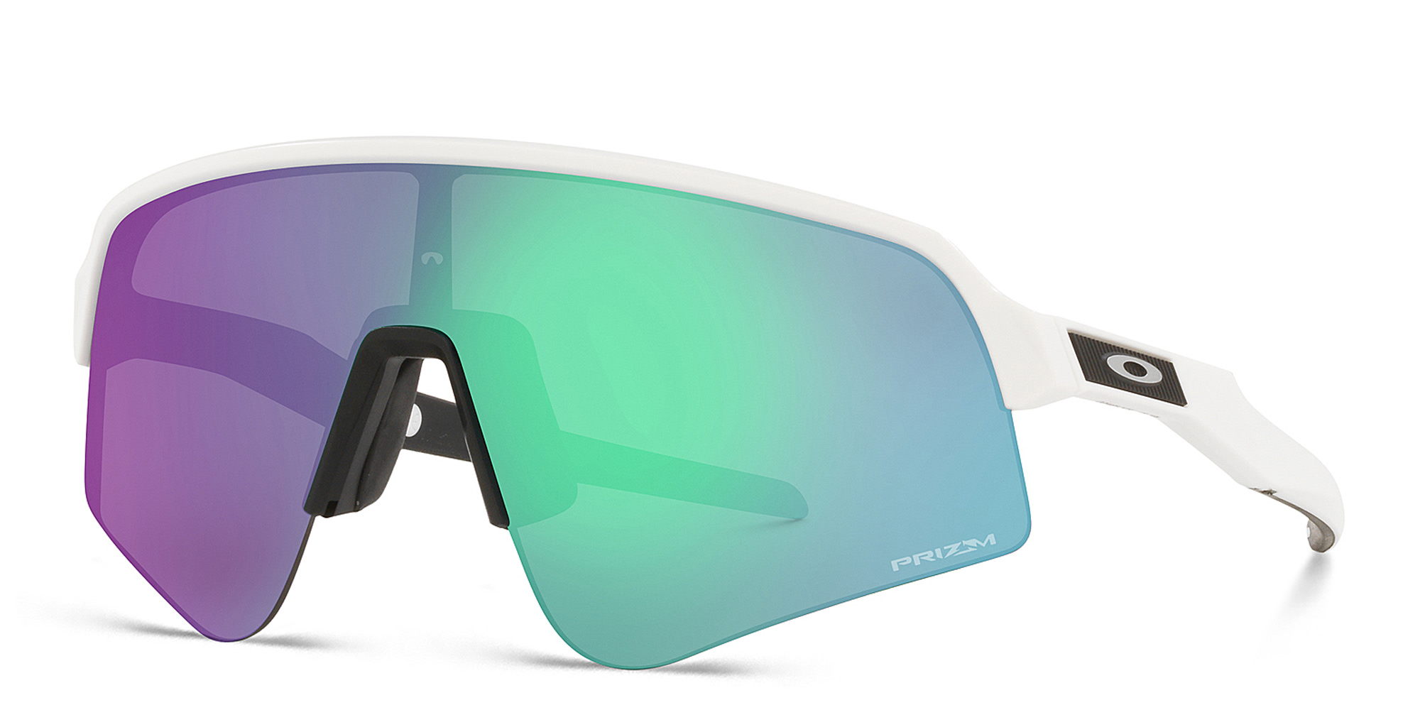 Shop Oakley Sutro Lite Sweep Half-Rim Rectangle Sunglasses in White online.