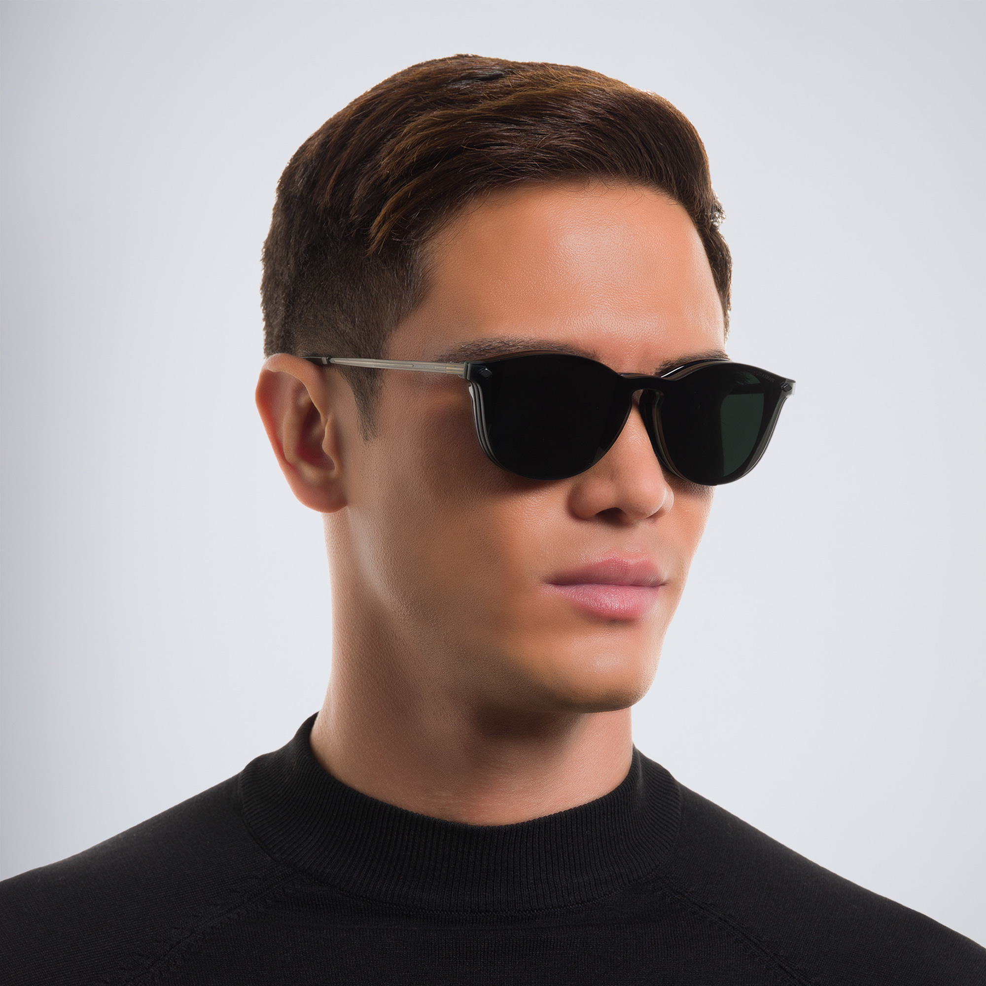 نظارة طبية بإطار دائري من جورجو أرماني بلون أسود - صورة المنتج 9