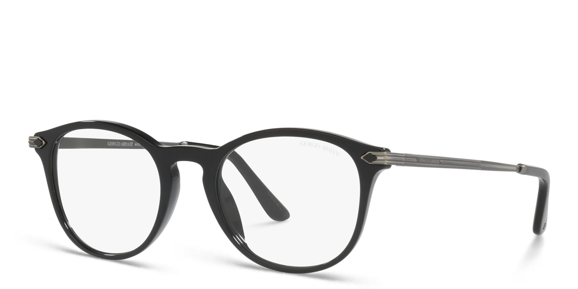 GIORGIO ARMANI Round Eyeglasses in Black – Product Photo 2