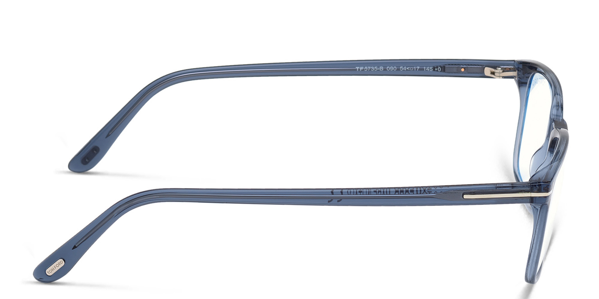 TOM FORD Rectangle Eyeglasses in Shiny Blue – Product Photo 3