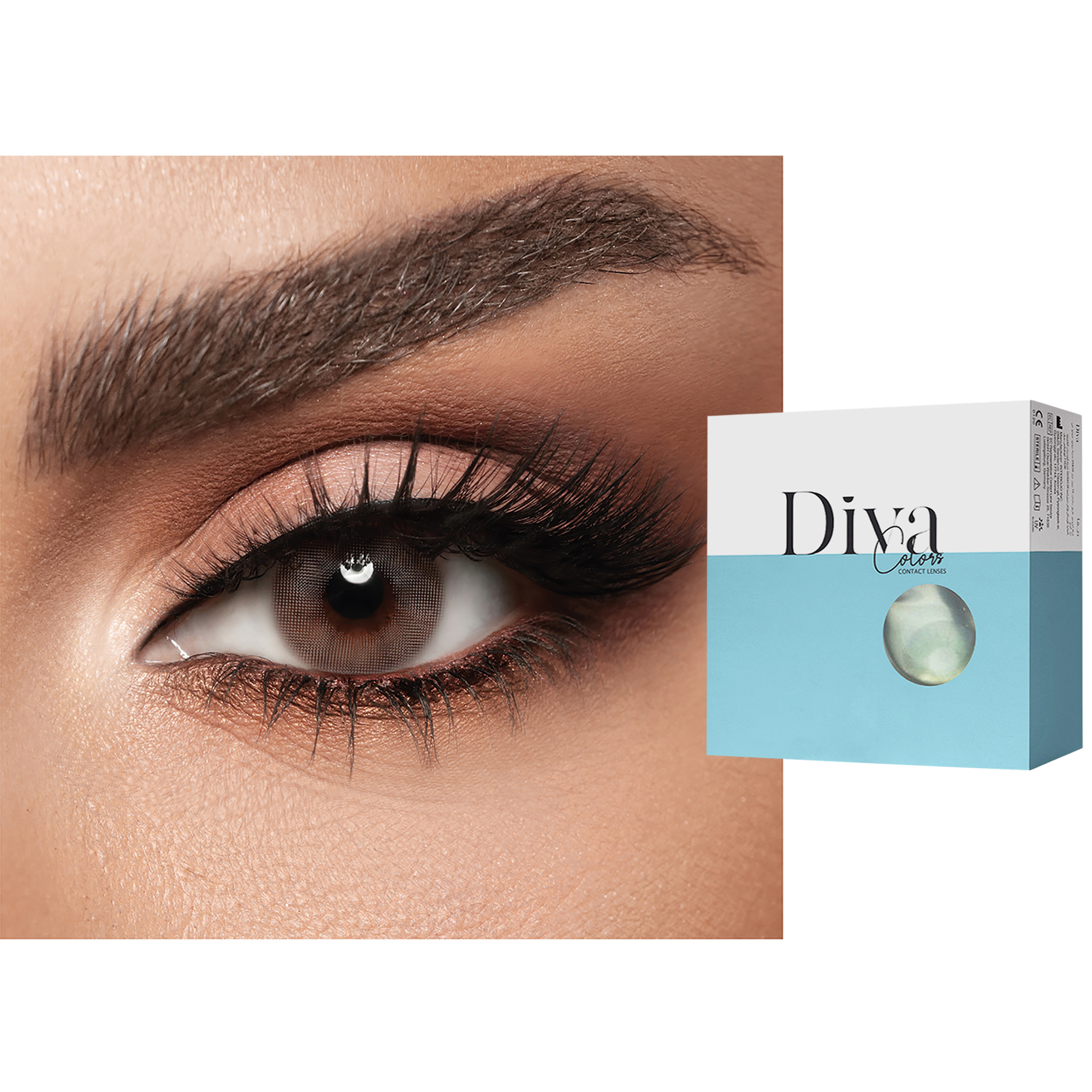 DIVA Monthly Color Contact Lenses - Amber – Product Photo 1