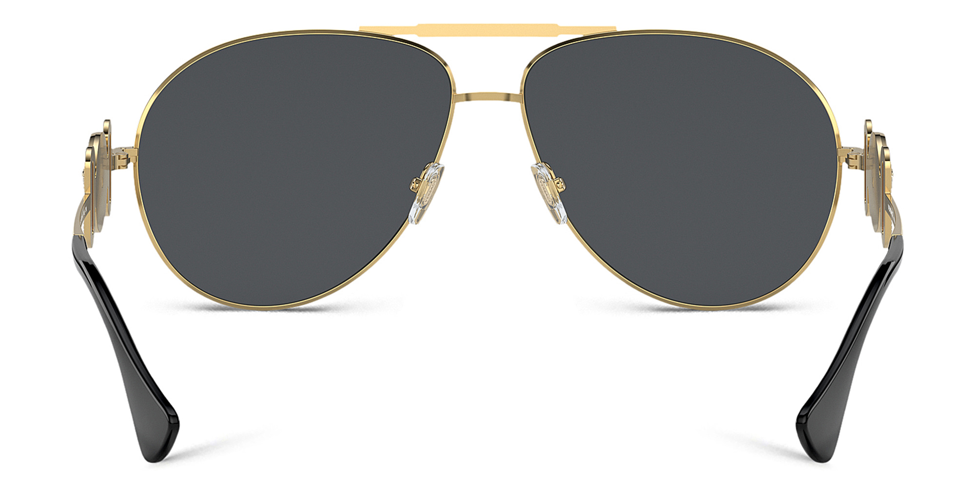 VERSACE Unisex Wide Aviator Sunglasses in Gold – Product Photo 4