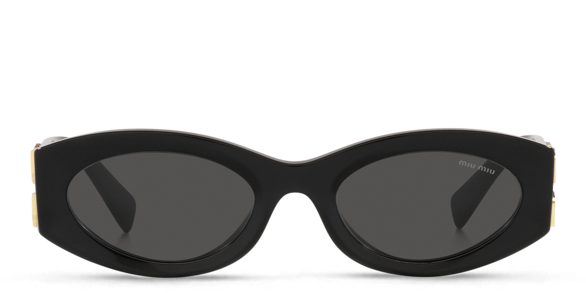MIU MIU Oval Sunglasses in Black – Product Photo 1