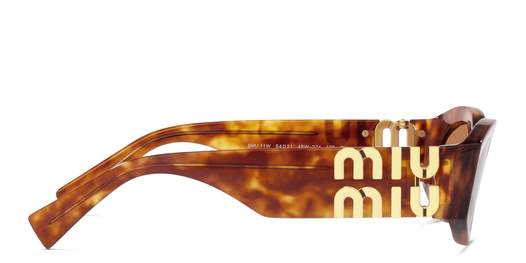 Shop MIU MIU Oval Sunglasses in Havana online.