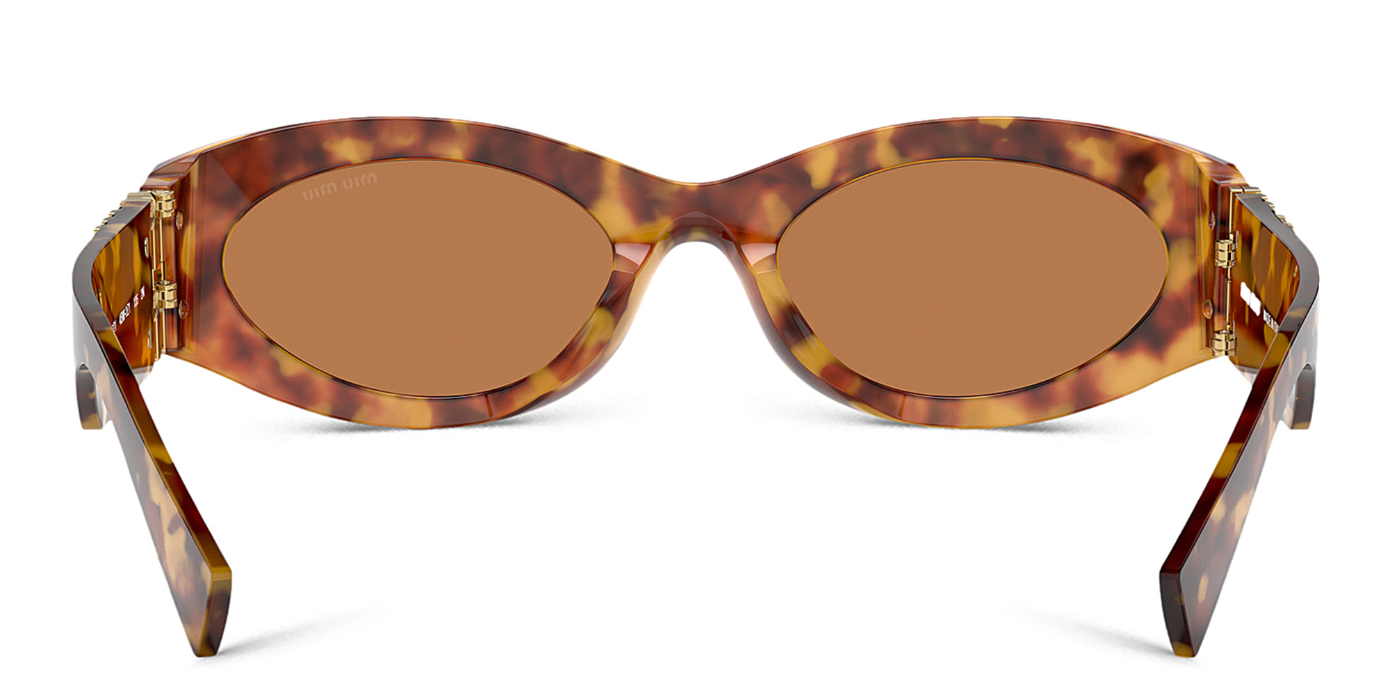 Shop MIU MIU Oval Sunglasses in Havana online.