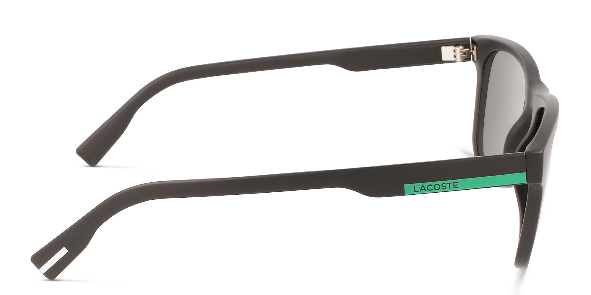 Shop Lacoste Rectangle Sunglasses in Black online.