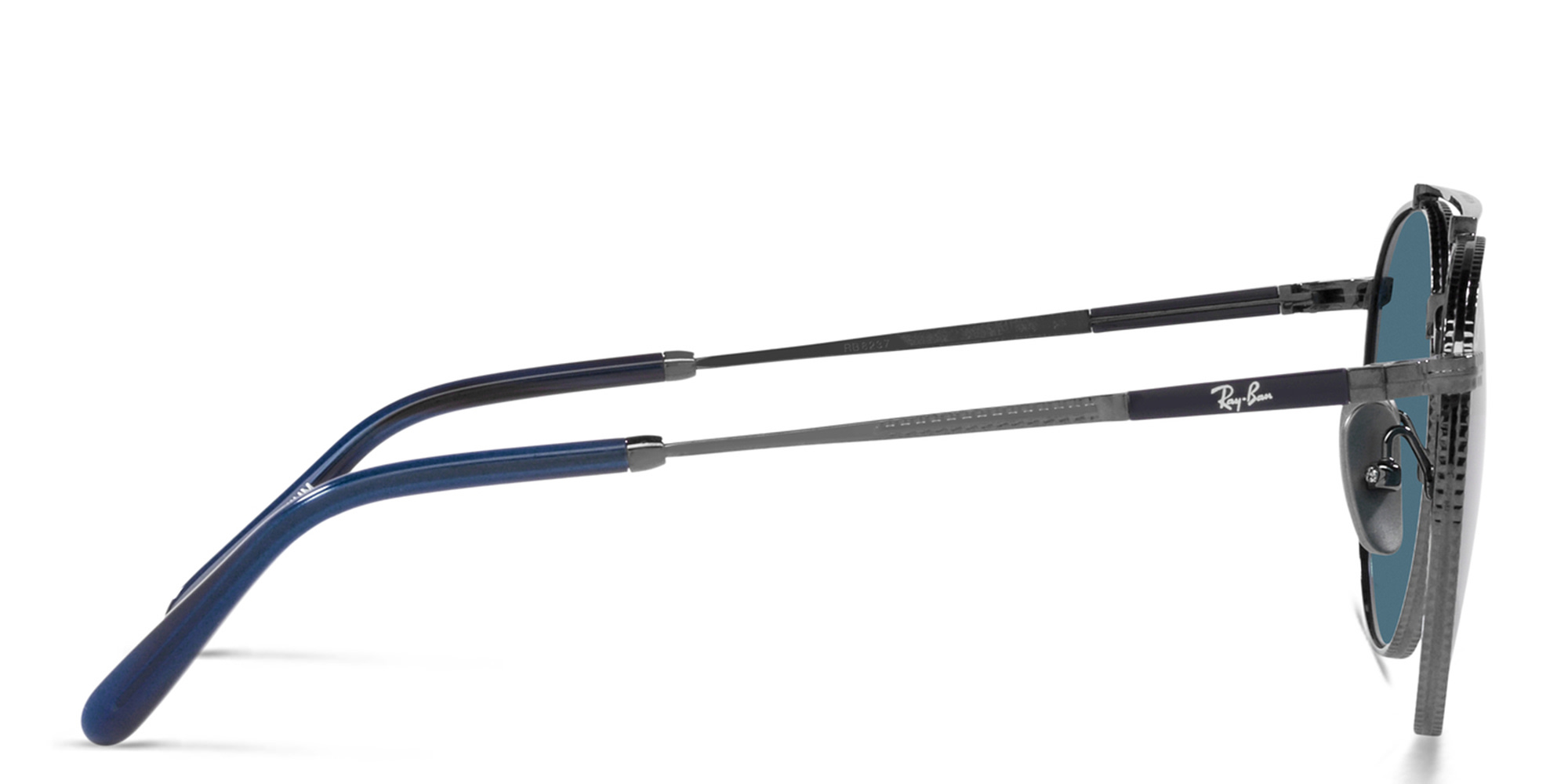 Shop Ray-Ban Logo Unisex Irregular Sunglasses in Gunmetal online.