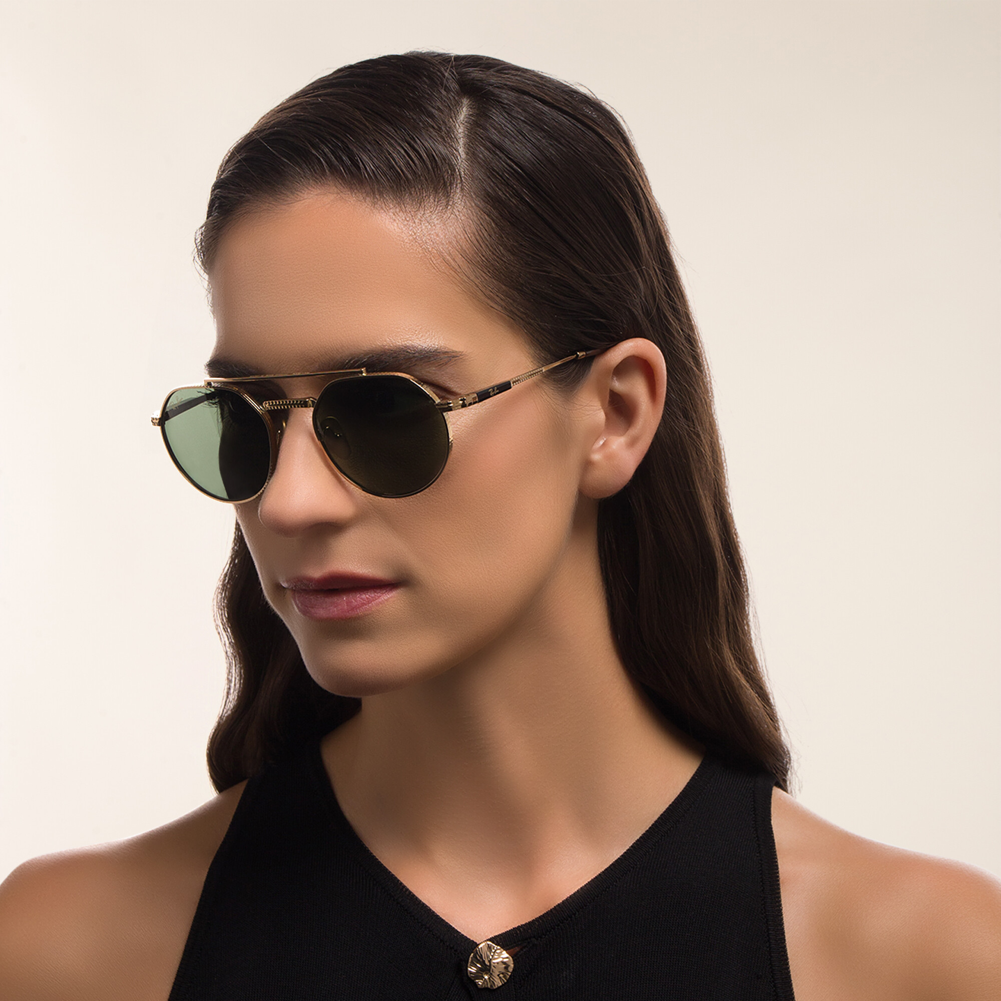 Shop Ray-Ban Jack II Titanium Unisex Irregular Sunglasses in Gold online.