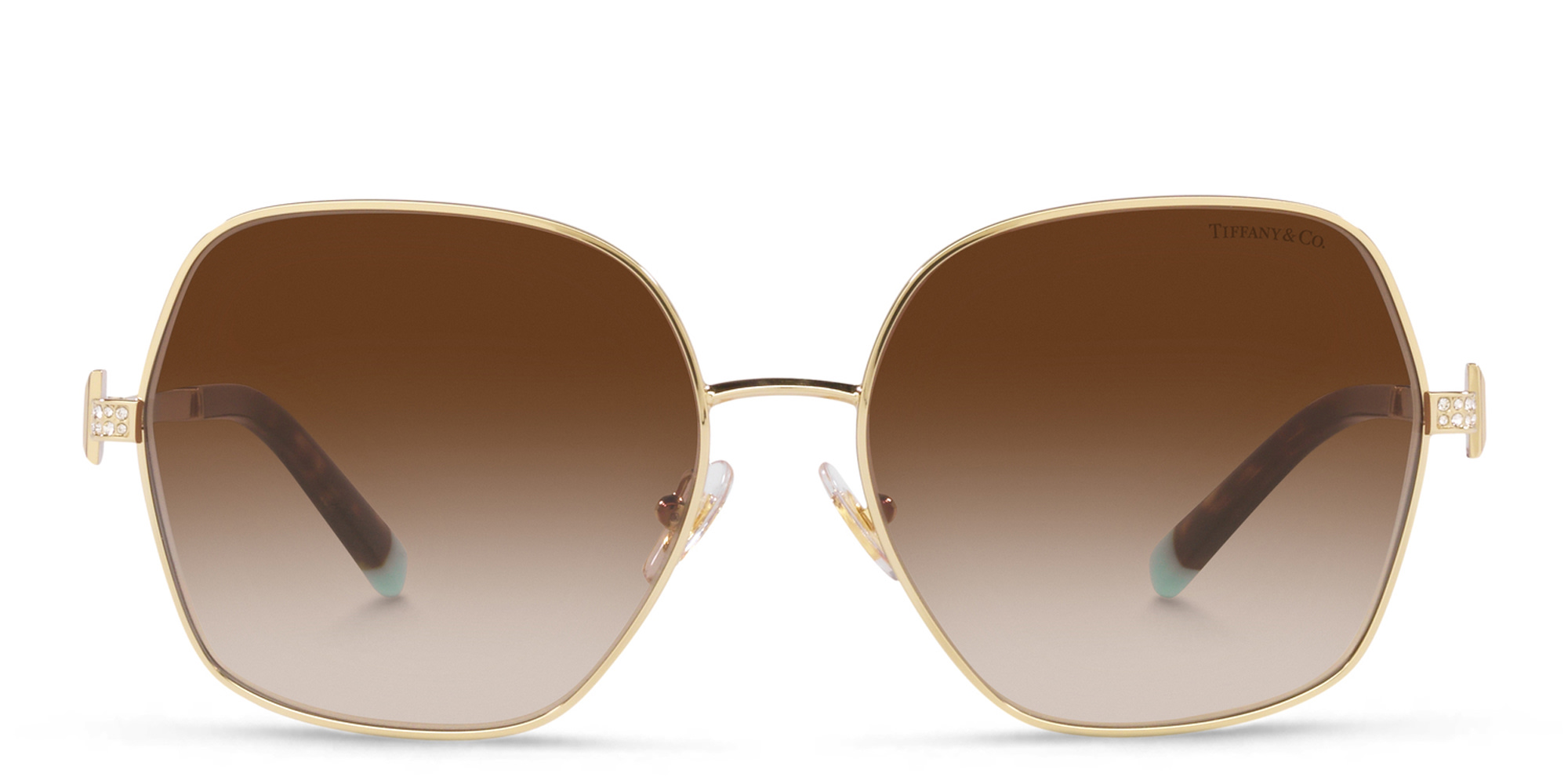 TIFFANY Oversized Irregular Sunglasses in Pale Gold – Product Photo 1