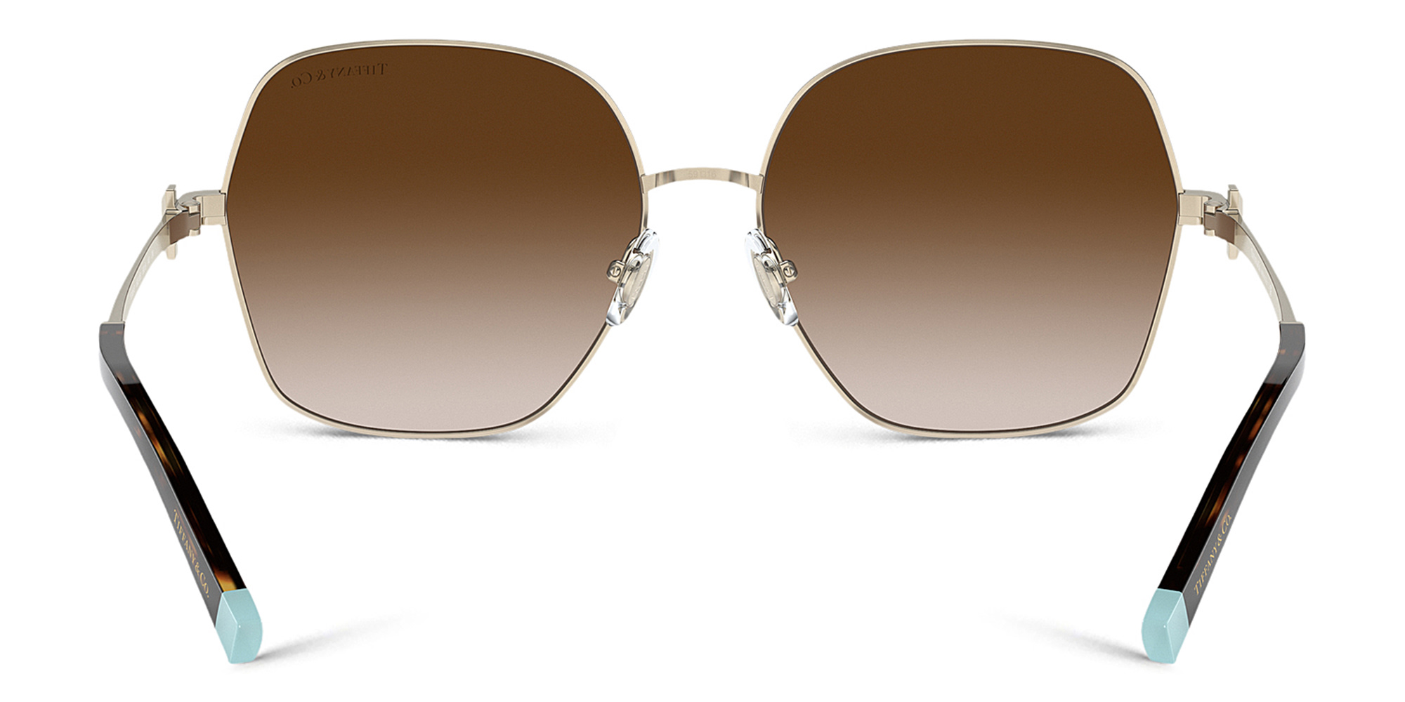 TIFFANY Oversized Irregular Sunglasses in Pale Gold – Product Photo 4