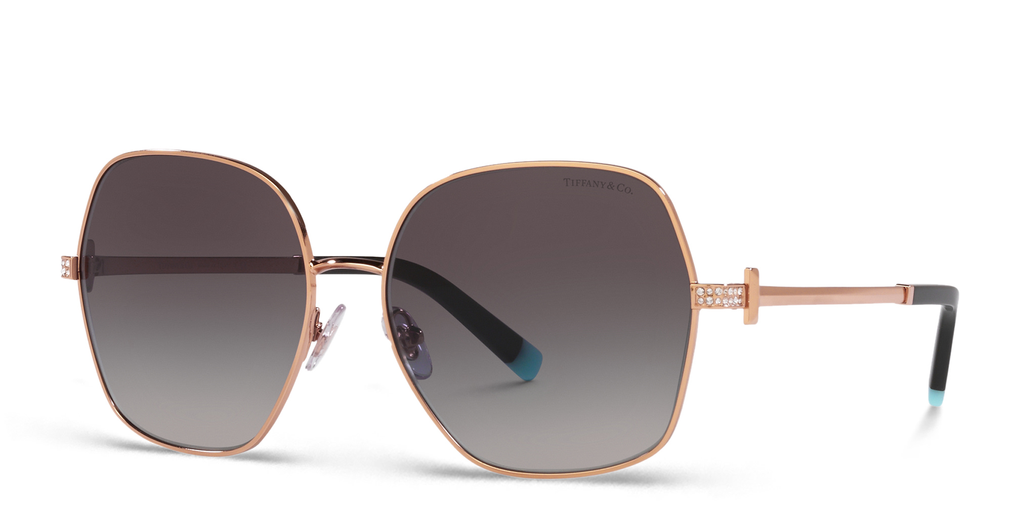 TIFFANY Oversized Irregular Sunglasses in Black – Product Photo 2