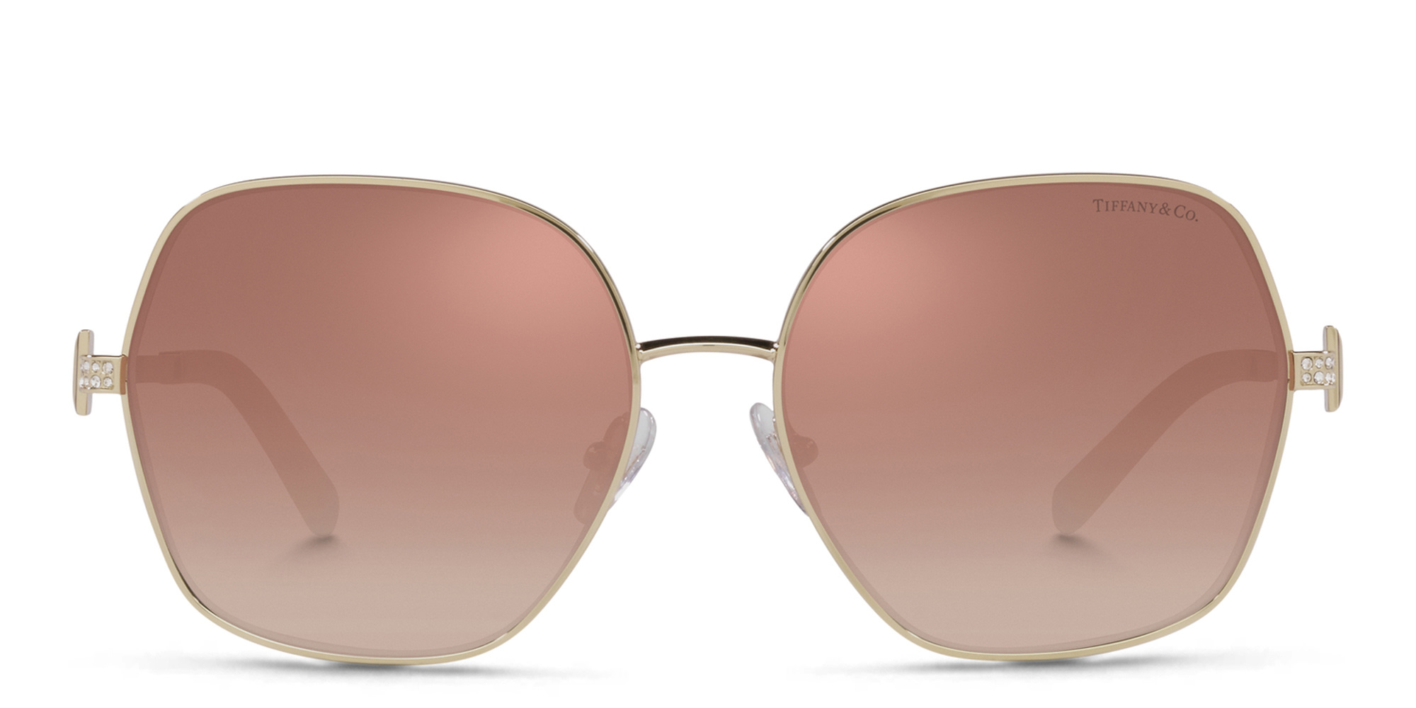 TIFFANY Oversized Irregular Sunglasses in Pale Gold – Product Photo 1