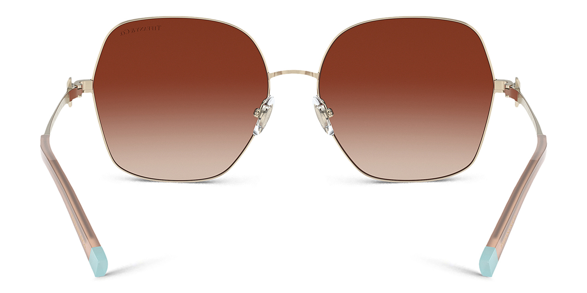 TIFFANY Oversized Irregular Sunglasses in Pale Gold – Product Photo 4