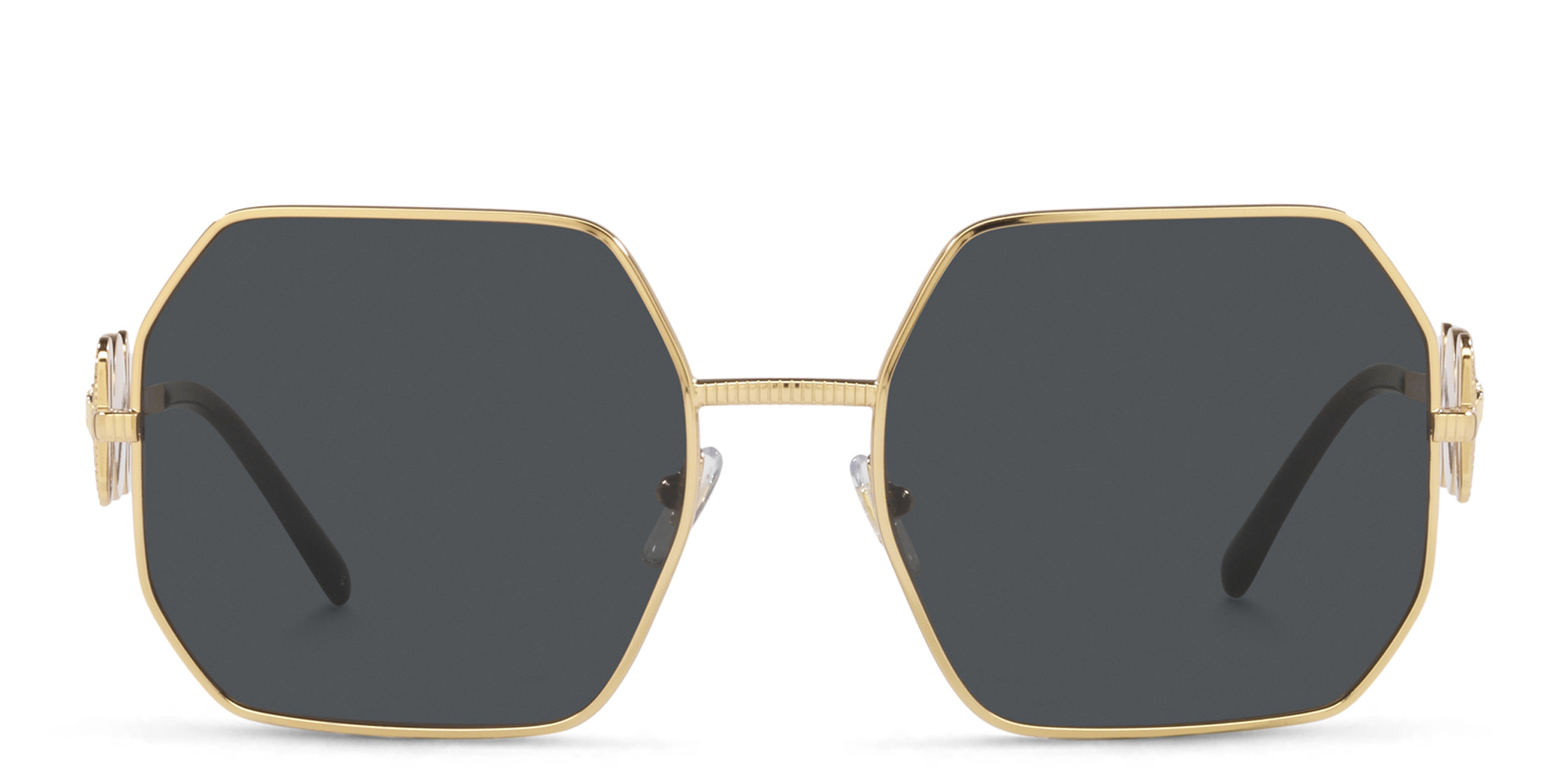 VERSACE Medusa-Embellished Irregular Sunglasses in Gold – Product Photo 1
