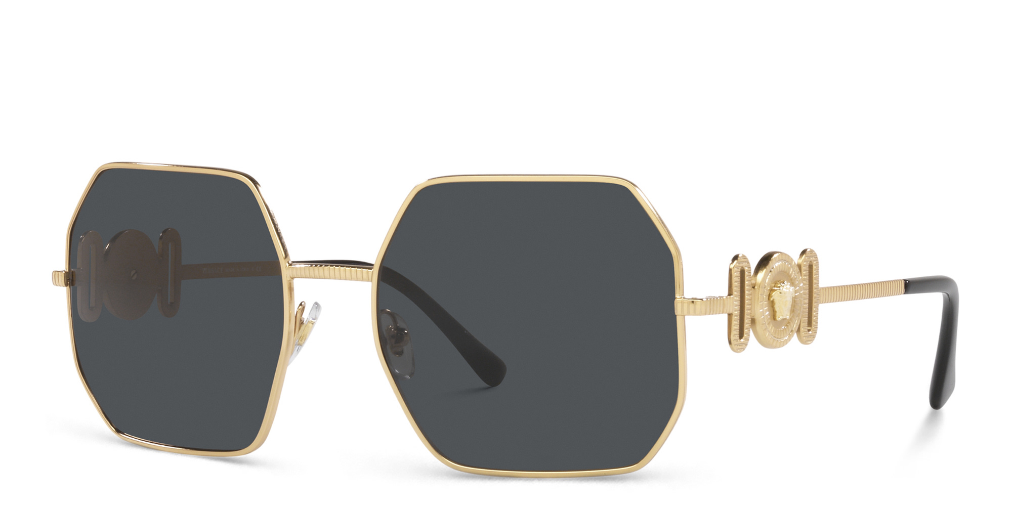 VERSACE Medusa-Embellished Irregular Sunglasses in Gold – Product Photo 2