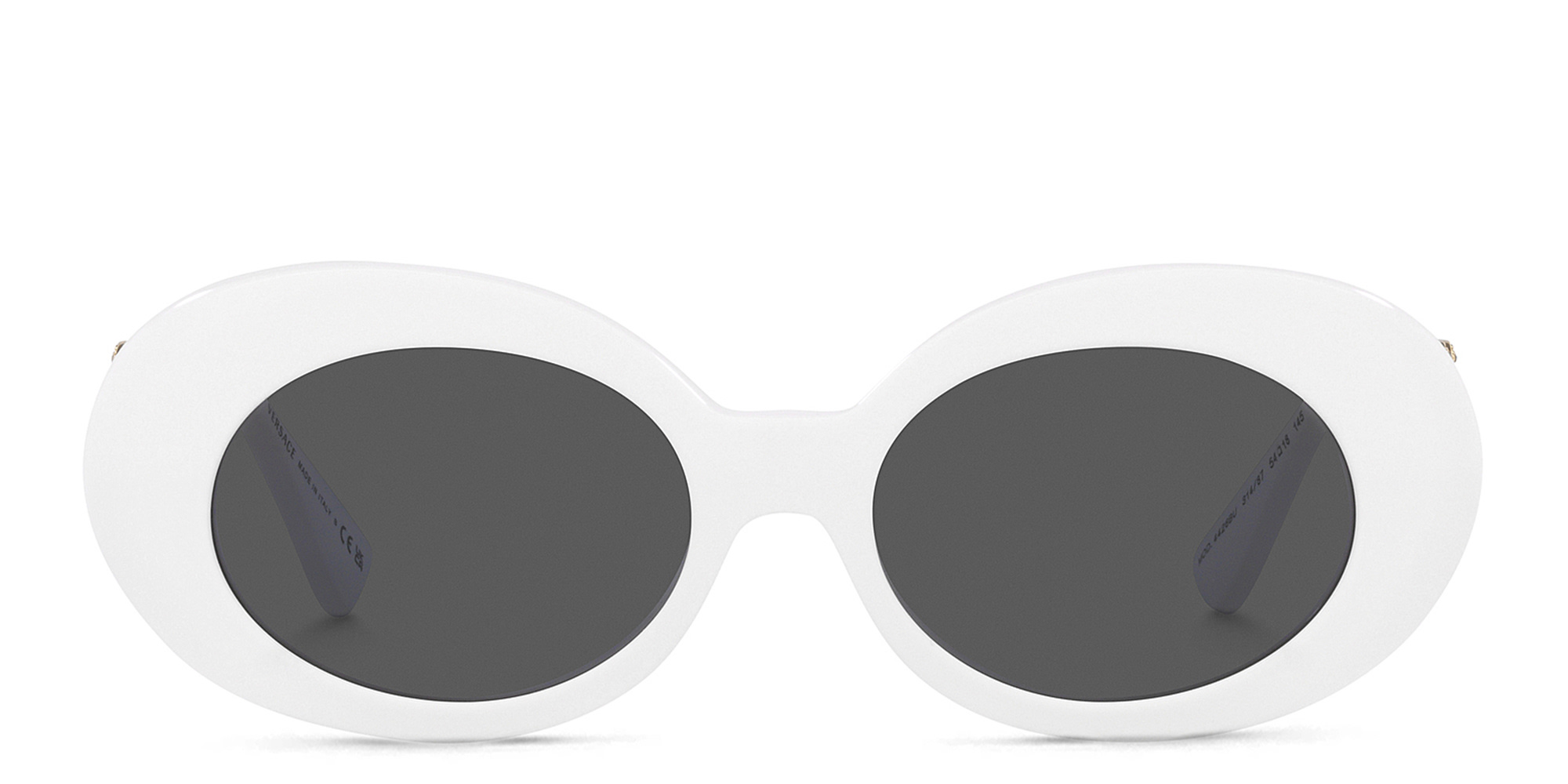 VERSACE Rhinestone-embellished Medusa Sunglasses in White – Product Photo 1