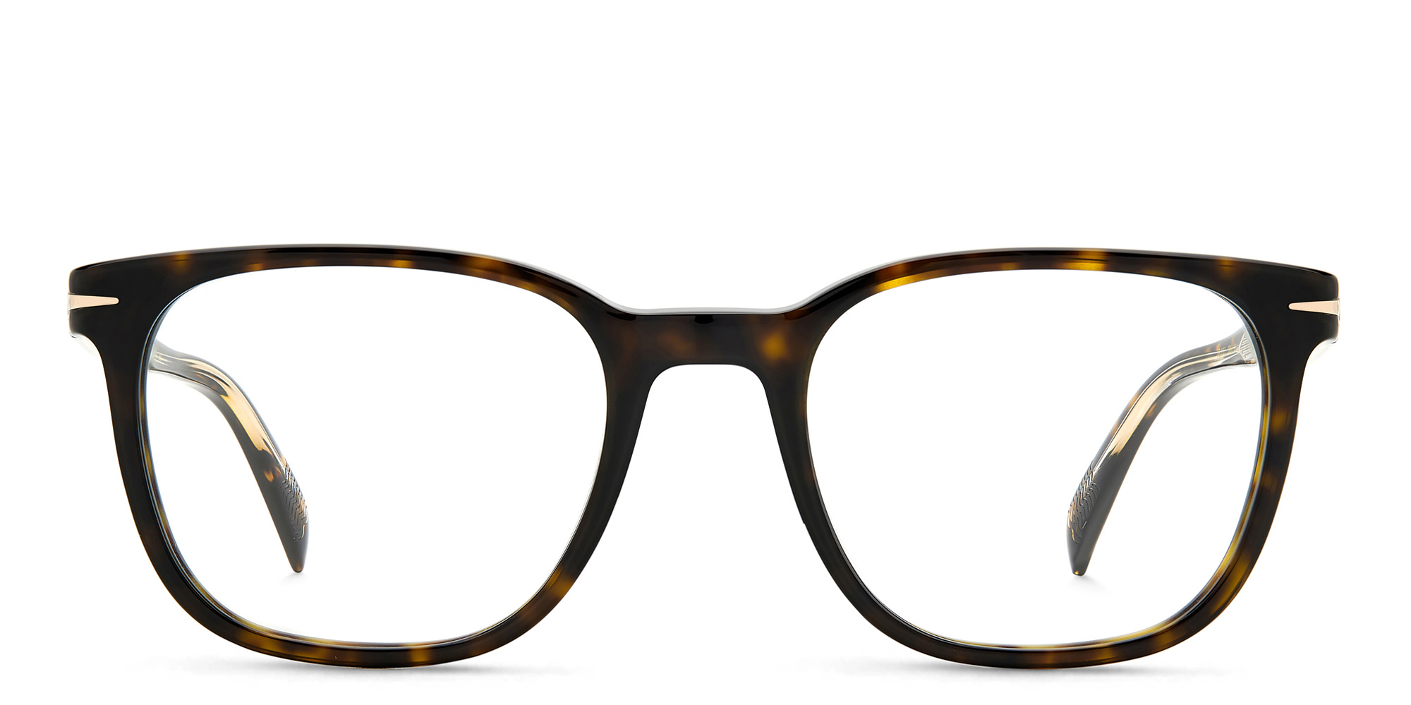 Shop DAVID BECKHAM Square Eyeglasses in Havana online.