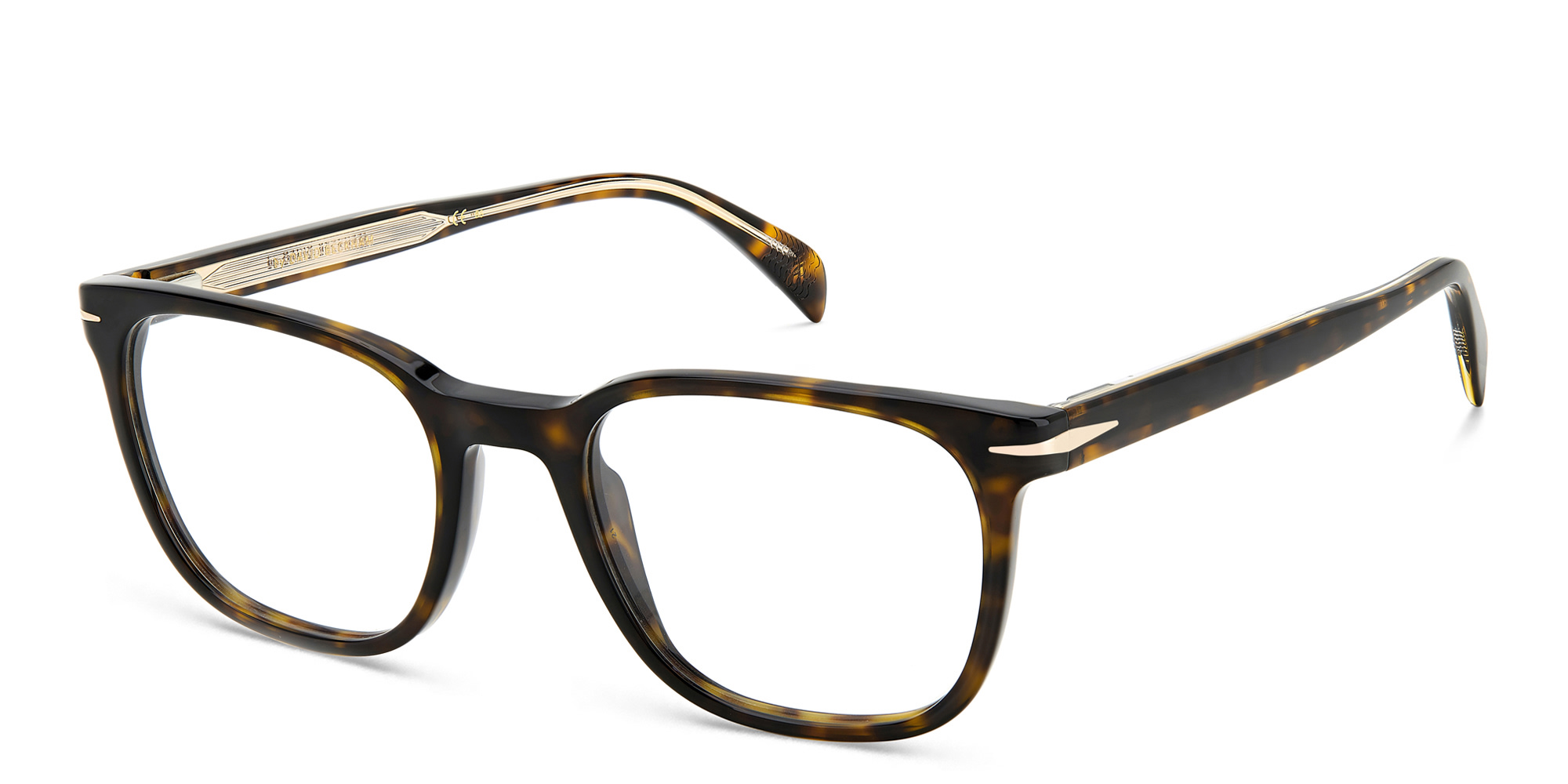 Shop DAVID BECKHAM Square Eyeglasses in Havana online.