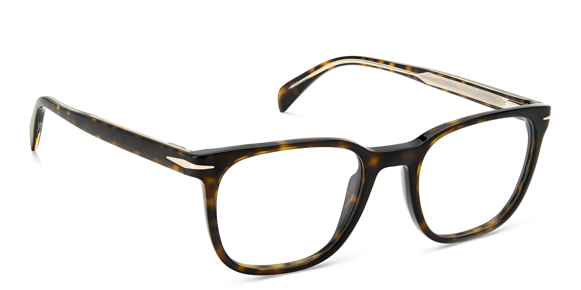 Shop DAVID BECKHAM Square Eyeglasses in Havana online.