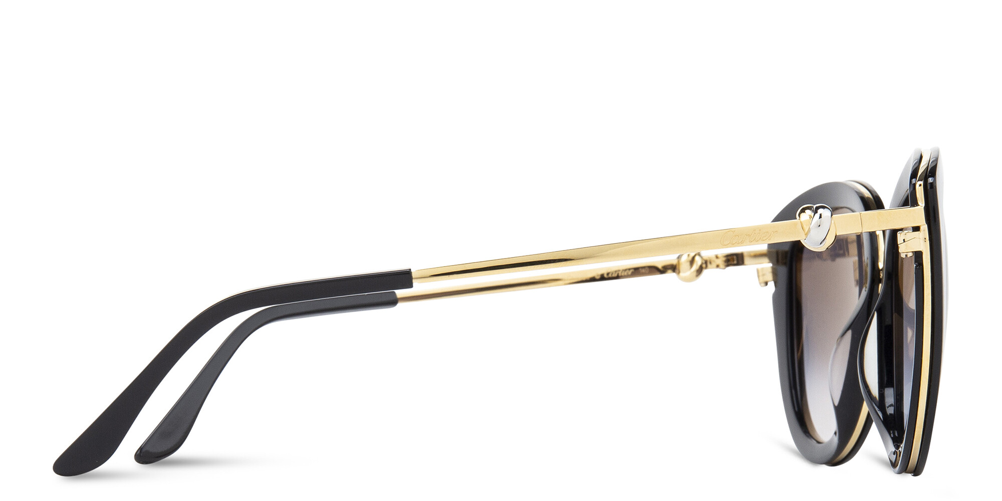 Shop Cartier Trinity de Cartier Cat-Eye Sunglasses in Black online.