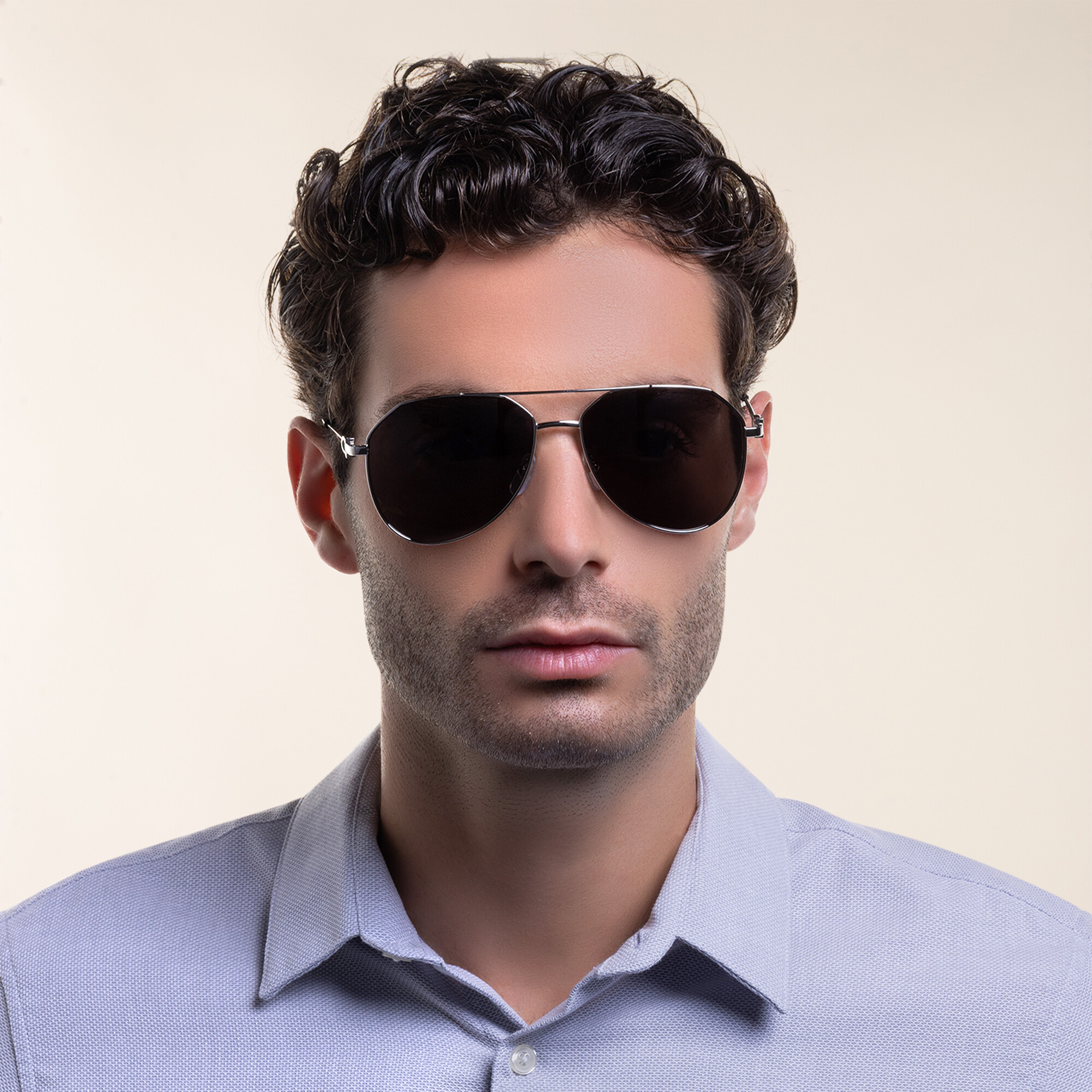 Cartier Signature C de Cartier Pilot Sunglasses in Silver – Product Photo 5