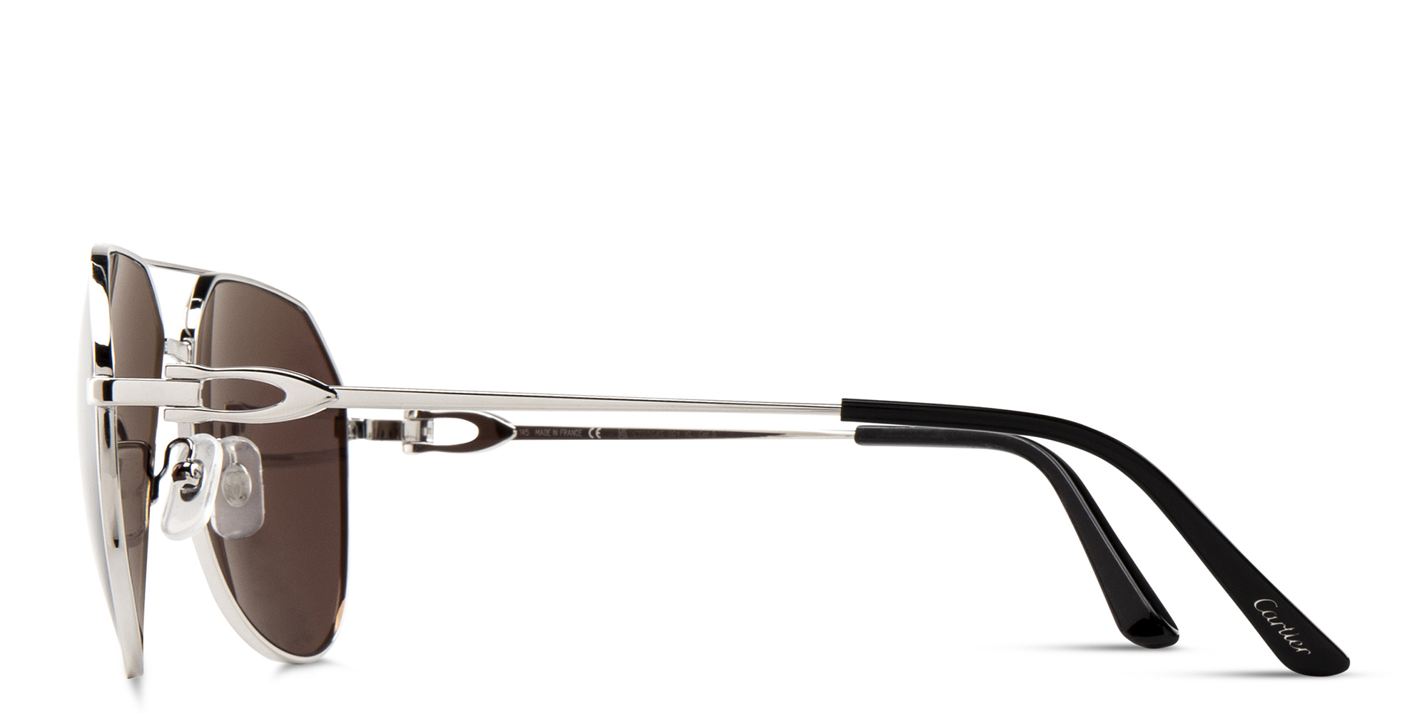 Cartier Signature C de Cartier Pilot Sunglasses in Silver – Product Photo 3