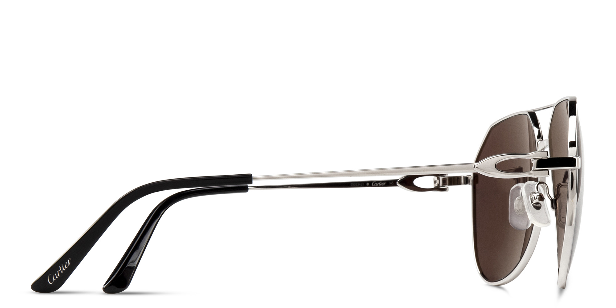 Cartier Signature C de Cartier Pilot Sunglasses in Silver – Product Photo 4