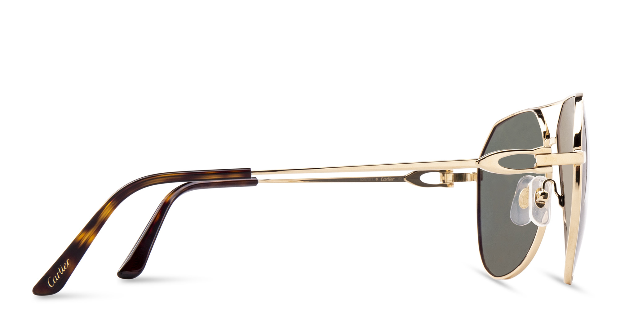 Shop Cartier Signature C de Cartier Pilot Sunglasses in Gold online.