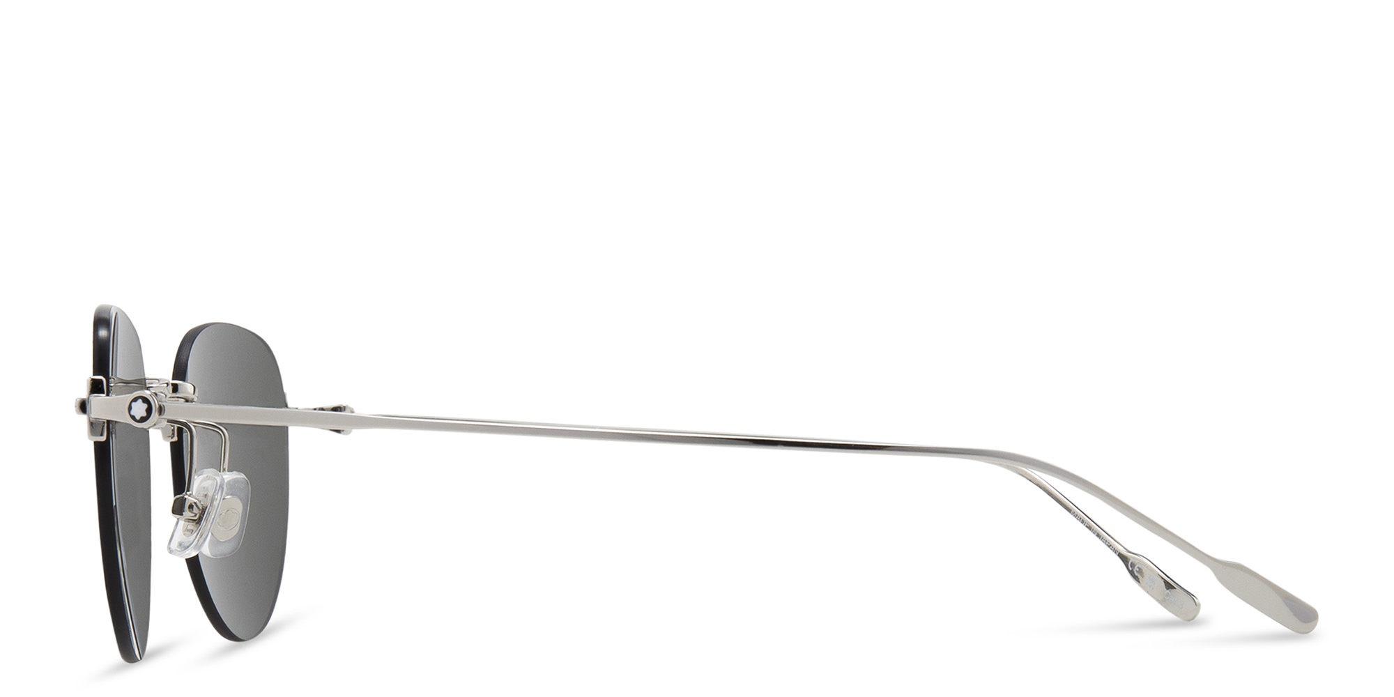 MONTBLANC Rimless Round Sunglasses in Silver – Product Photo 2