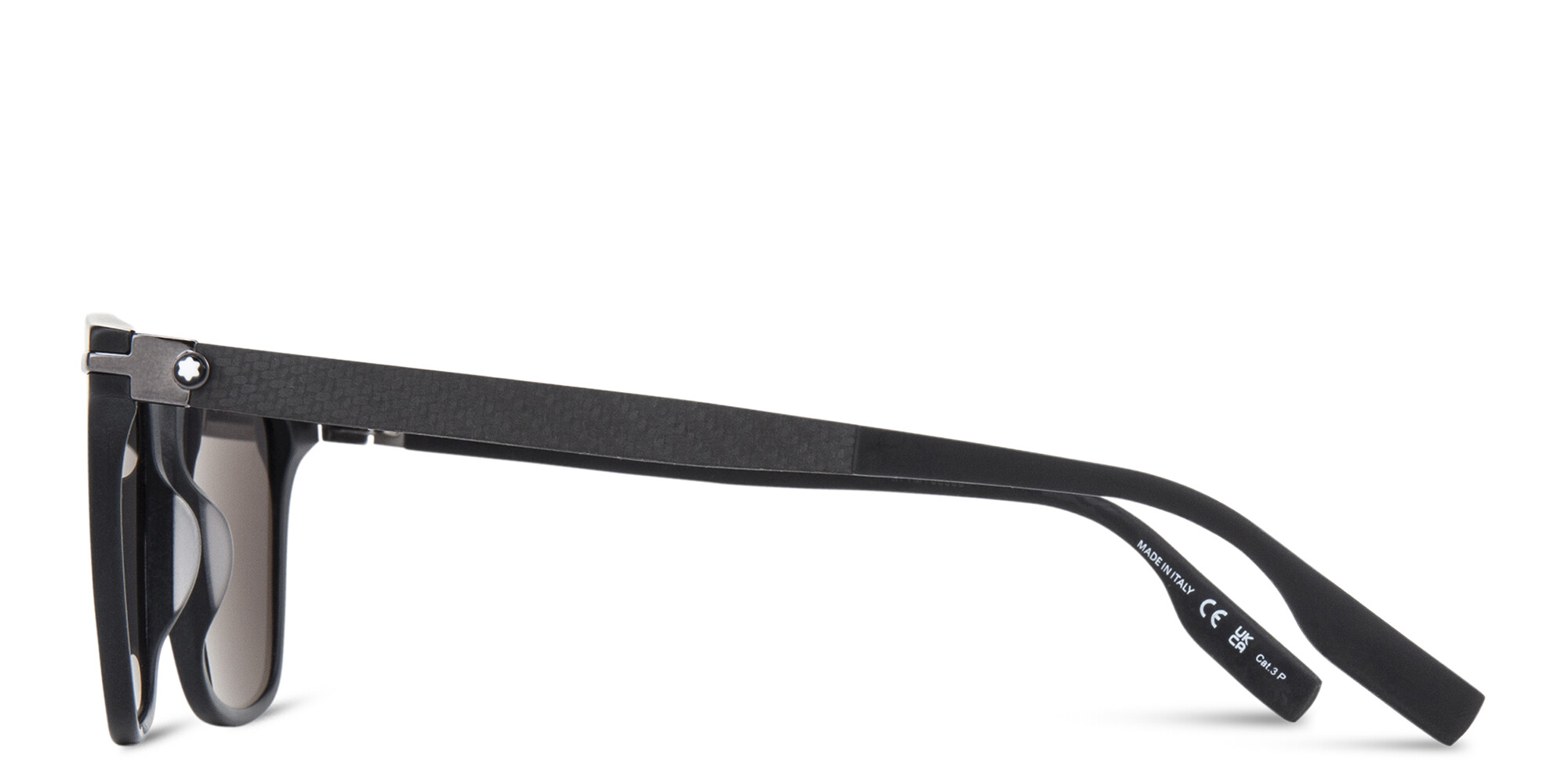 تسوق نظارات شمسية مستطيلة مونت بلانك بلون أسود أونلاين.