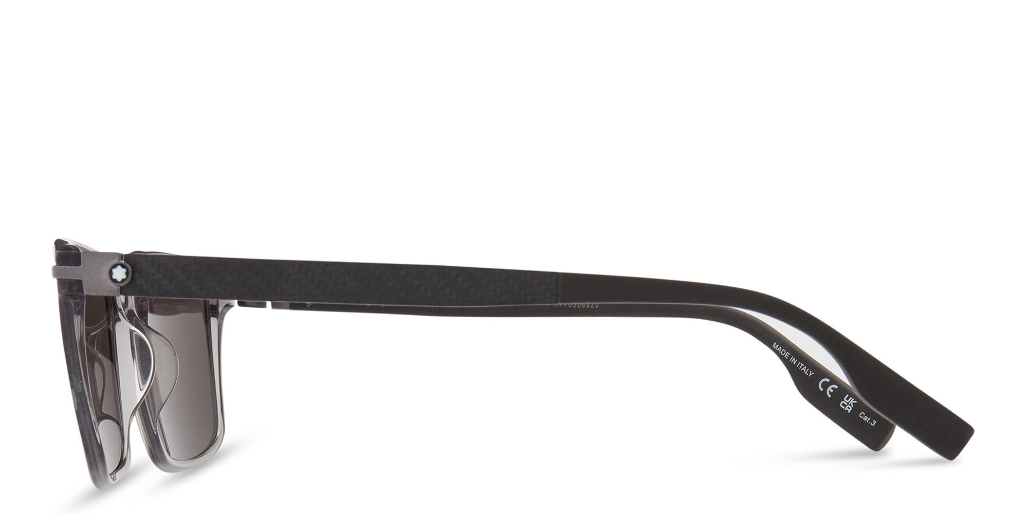 Shop MONTBLANC Rectangle Sunglasses in Grey online.