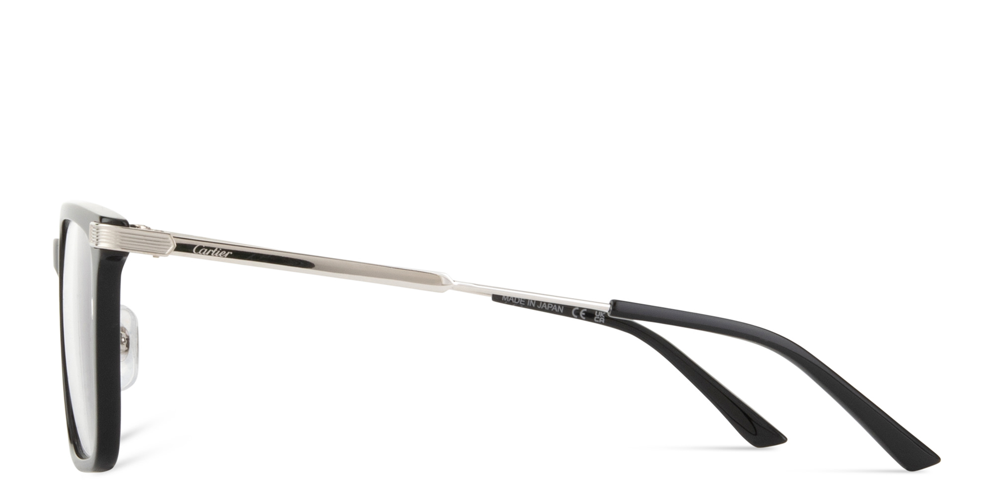 Shop Cartier Première de Cartier Square Eyeglasses in Black online.