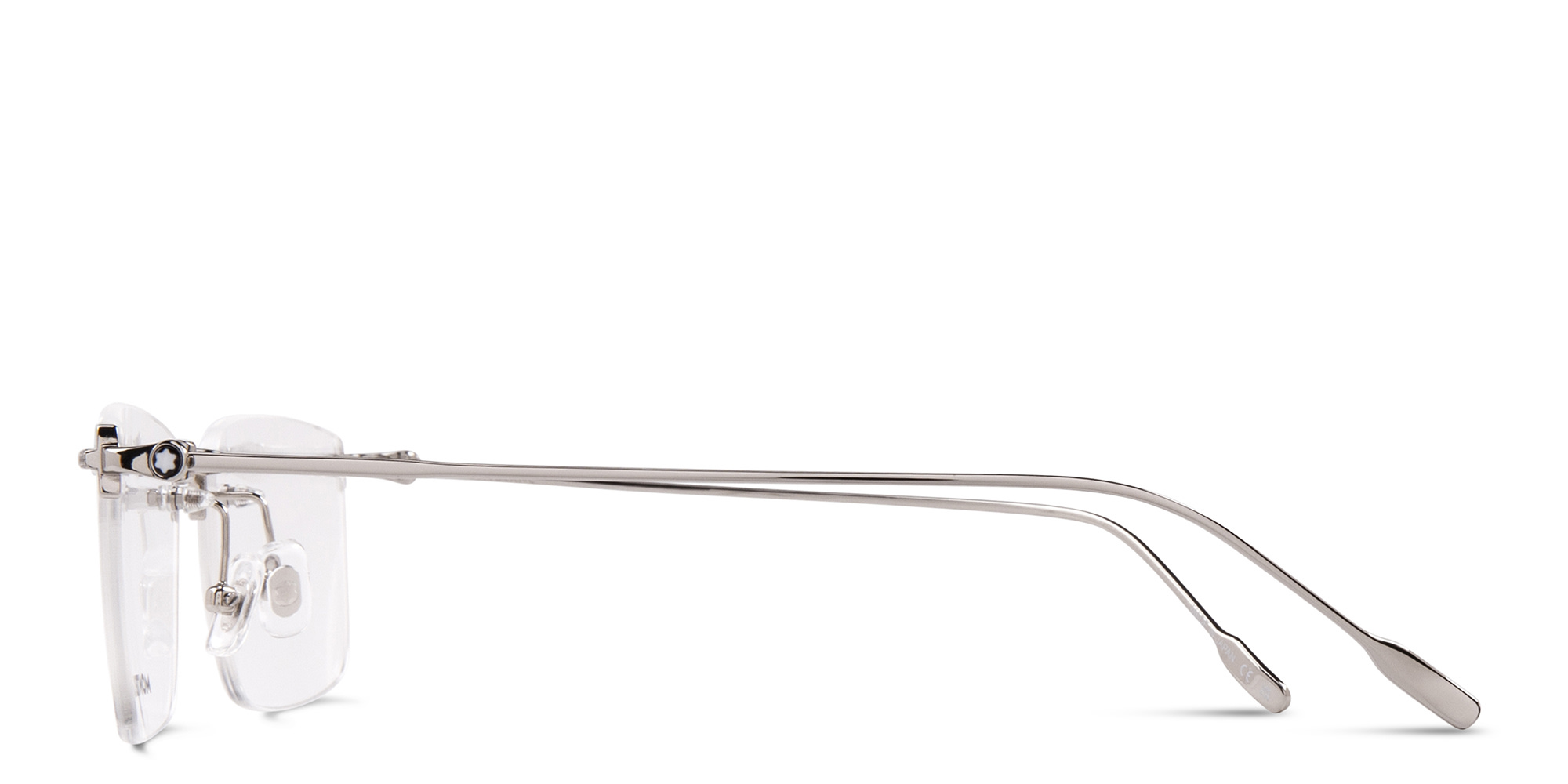 Shop MONTBLANC Rimless Rectangle Eyeglasses in Silver online.