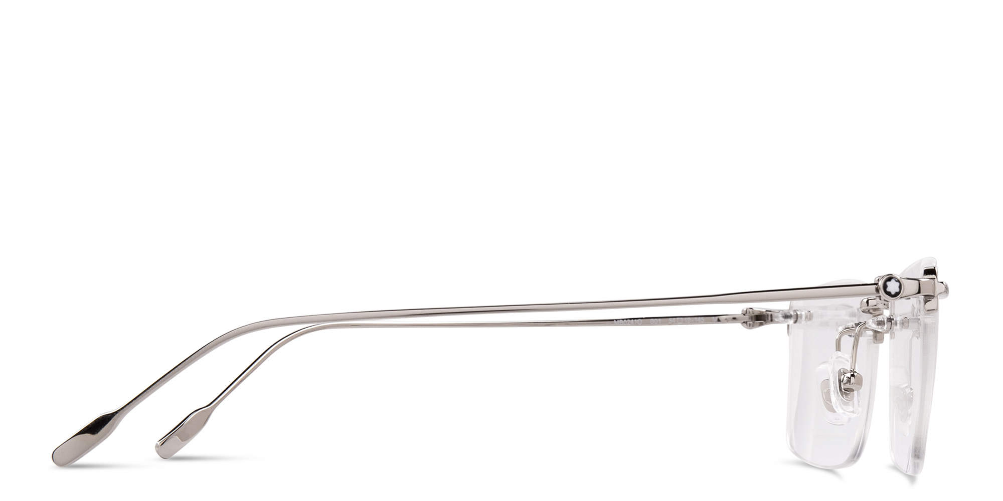 Shop MONTBLANC Rimless Rectangle Eyeglasses in Silver online.