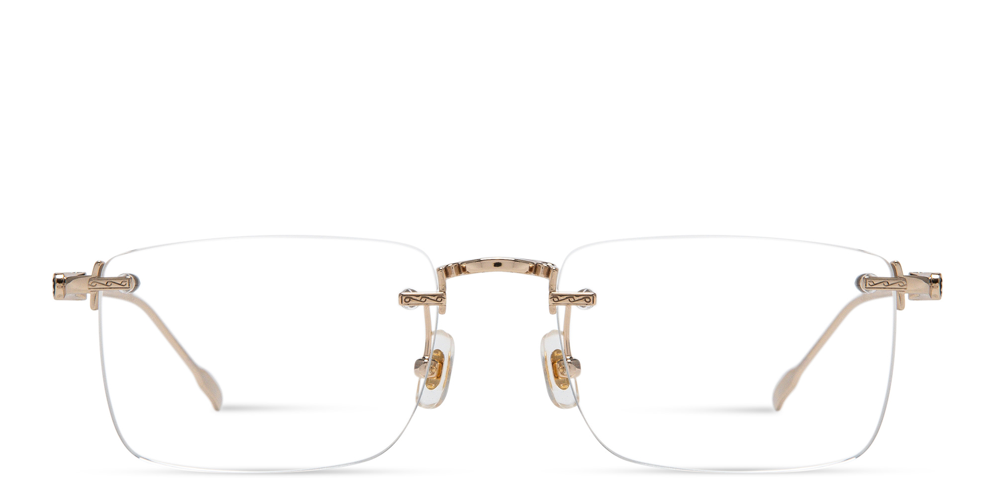 MONTBLANC Rimless Rectangle Eyeglasses in Gold – Product Photo 1