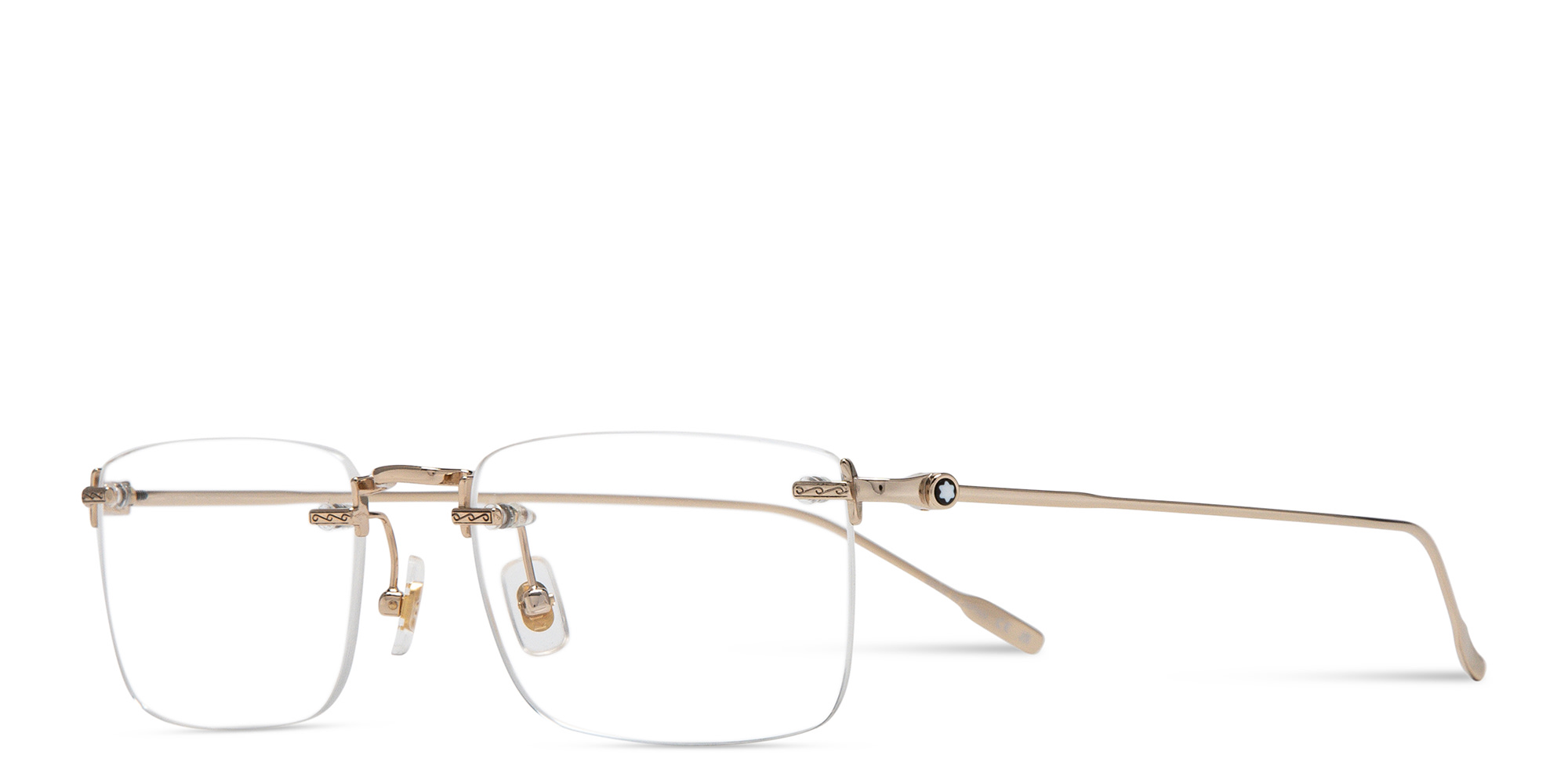 MONTBLANC Rimless Rectangle Eyeglasses in Gold – Product Photo 2