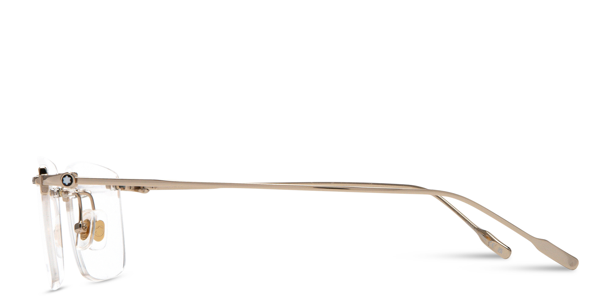 MONTBLANC Rimless Rectangle Eyeglasses in Gold – Product Photo 4