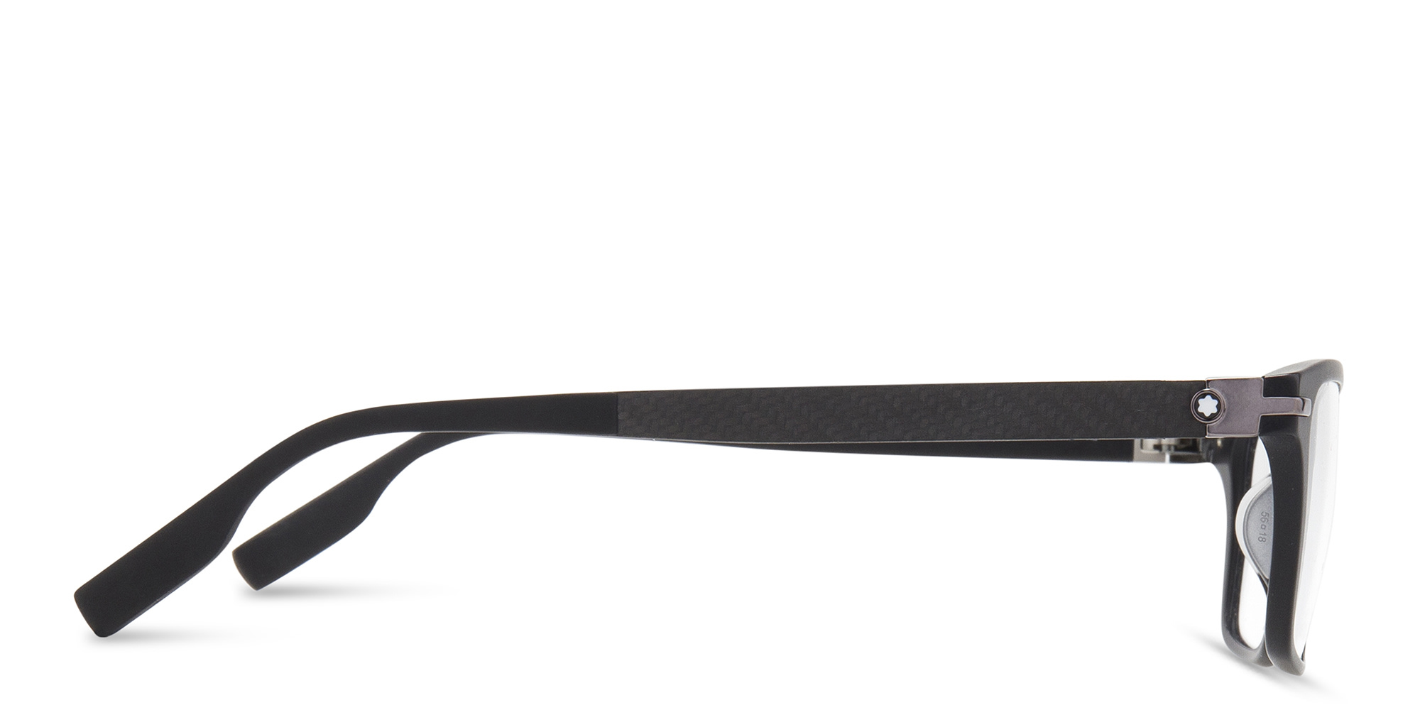 Shop MONTBLANC Wide Rectangle Eyeglasses in Black online.