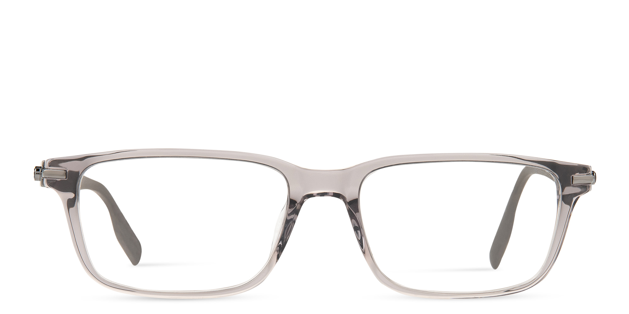 Shop MONTBLANC Wide Rectangle Eyeglasses in Grey online.